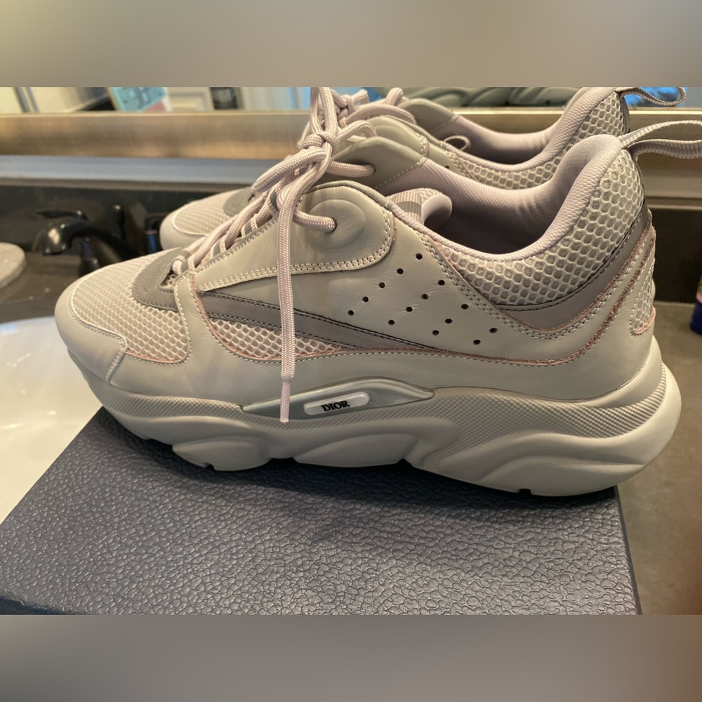 Dior Gray Technical Mesh and Smooth Calfskin